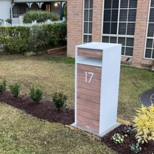 Hamilton Parcel Pillar White Letterbox